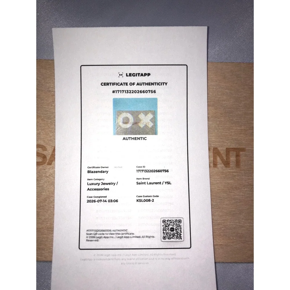 Saint Laurent Wooden Postcard Tan Logo Stationery Made in Germany 732099 YCL05